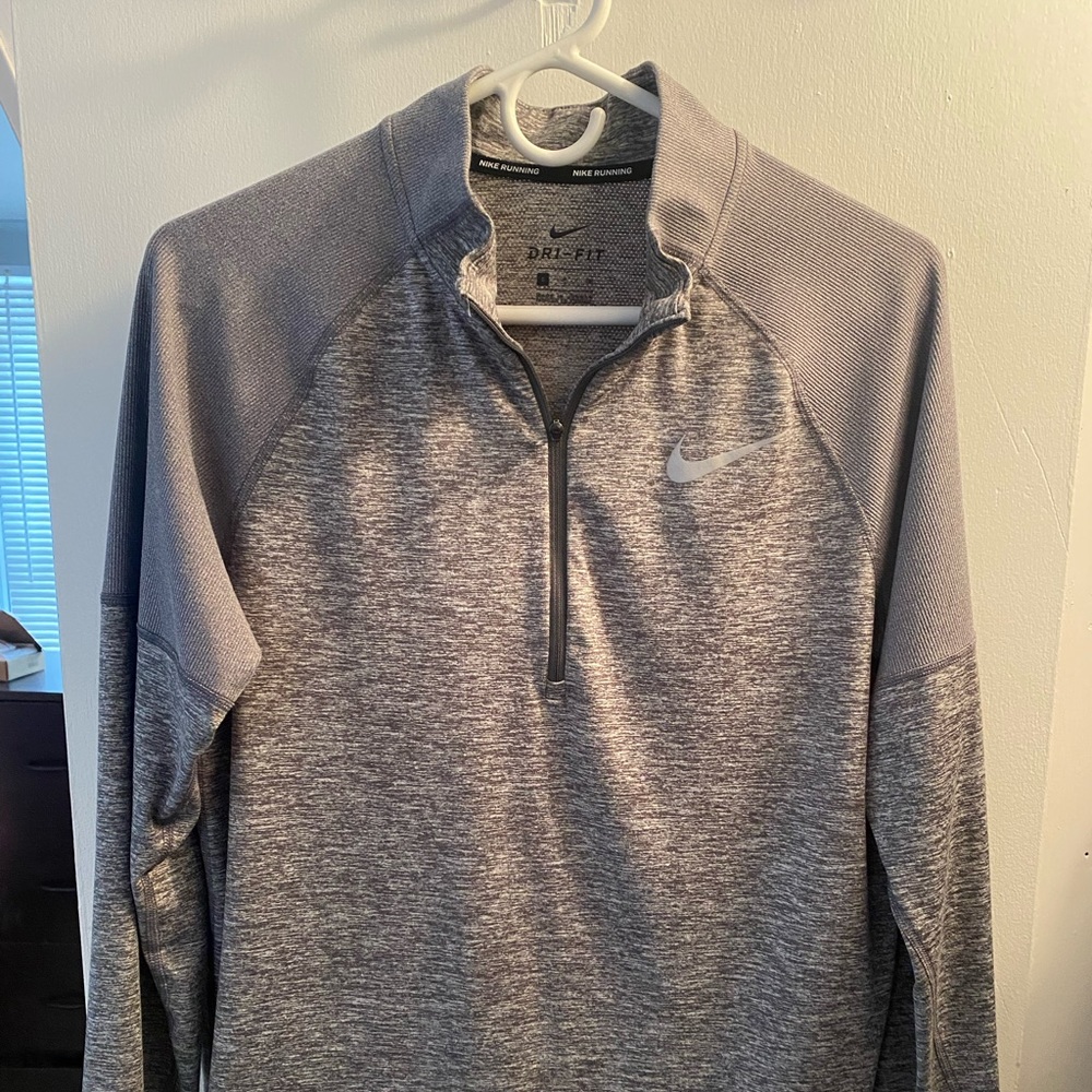 Nike Running Grey 1/4 Zip Dry Fit Pullover